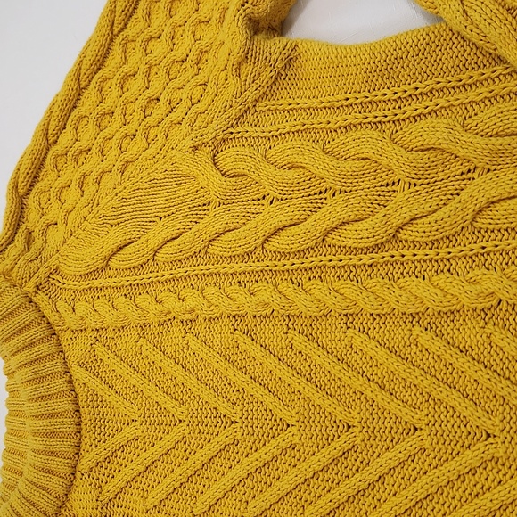 Zara Mustard Yellow Cable Knit Sweater. Size L - Picture 6 of 8
